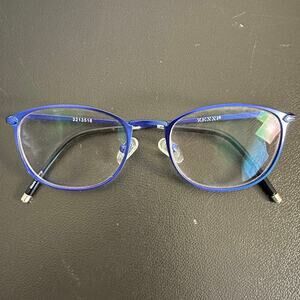 Zenni Bright Blue Round Metal Full Rim Eyeglass Frames 3213516